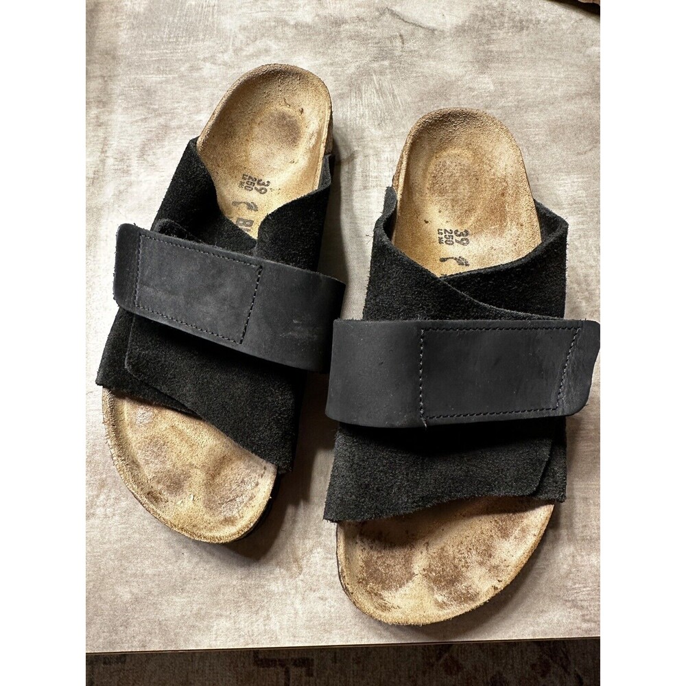 Birkenstock Kyoto Black Suede Women's Slide Sandals 1022566 Size 39 Shoes Birks